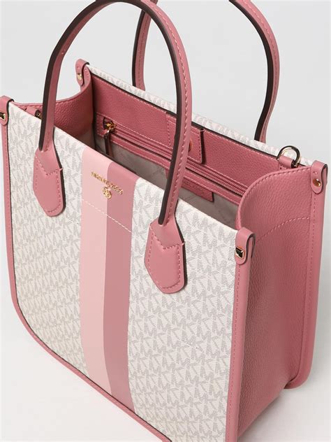 michael kors pink and white tote bag|Michael Kors hot pink bag.